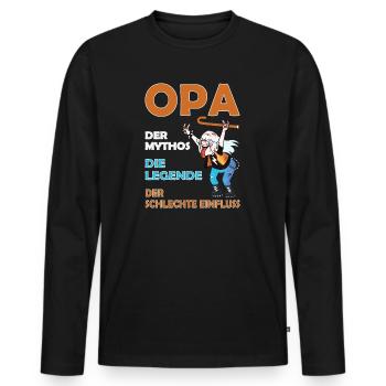 Opa der schlechte Einfluss - Männer Premium Bio Langarmshirt - Schwarz - Vorne - Nico (187cm)