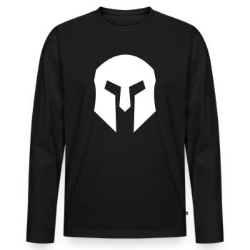 Casque Spartan - T-shirt manches longues Premium bio Homme - noir - Devant - Nico (187cm)