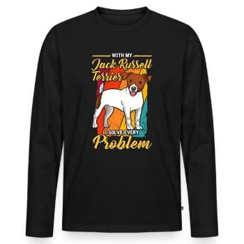 Solve any problem with My Jack Russell Terrier - Men's Premium Organic Long Sleeve Shirt - black - Front - Nico (187cm)