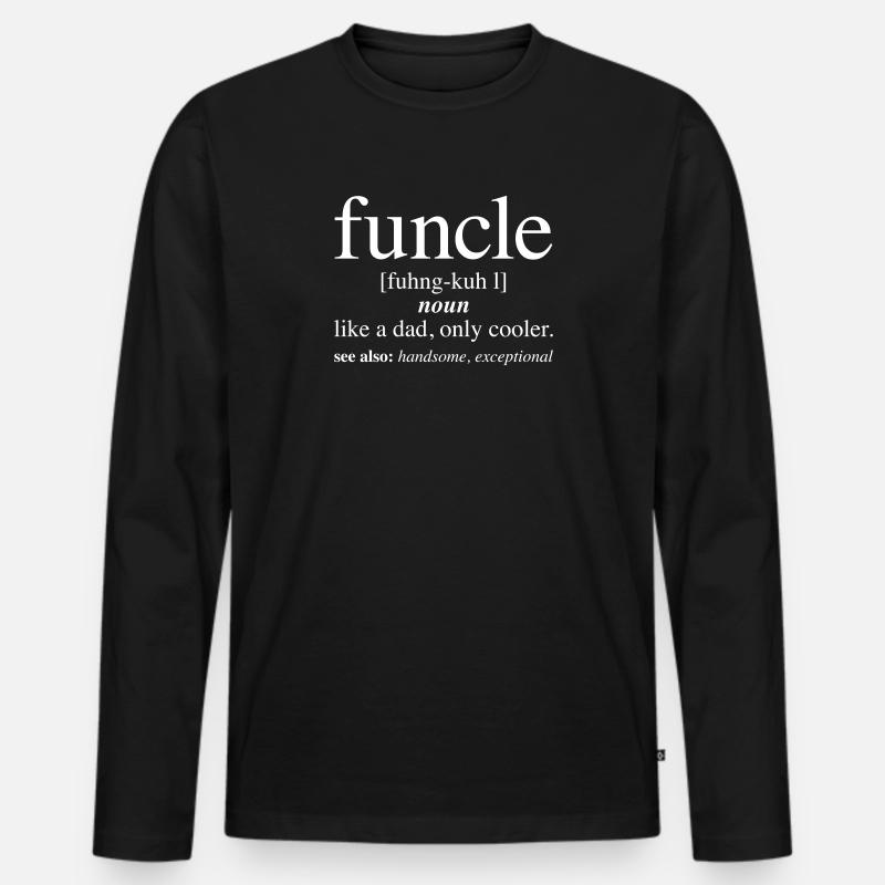 Funcle - Definition | Fun Uncle - Männer Premium Bio Langarmshirt - Schwarz