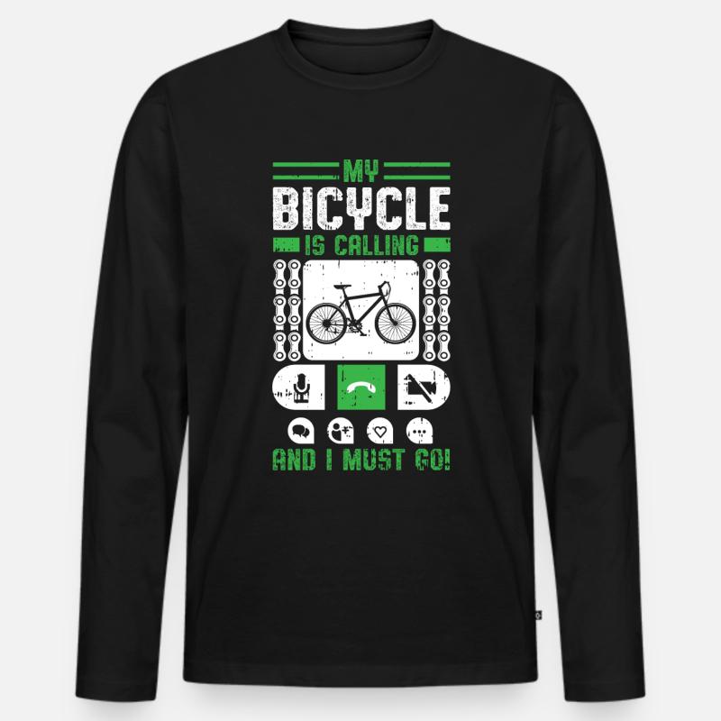 Radfahren - Männer Premium Bio Langarmshirt - Schwarz