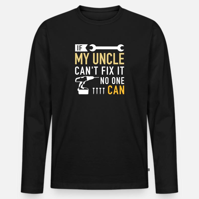 Onkel - Männer Premium Bio Langarmshirt - Schwarz