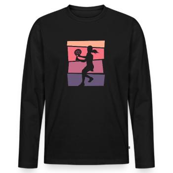 Padel Spielerin Motiv Padel-Tennis Frauen - Männer Premium Bio Langarmshirt - Schwarz - Vorne - Nico (187cm)