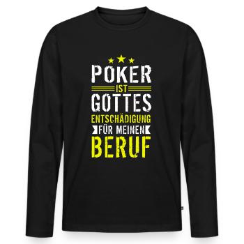 Poker Poker Ass Casino Hold'em All In Gift - Men's Premium Organic Long Sleeve Shirt - black - Front - Nico (187cm)