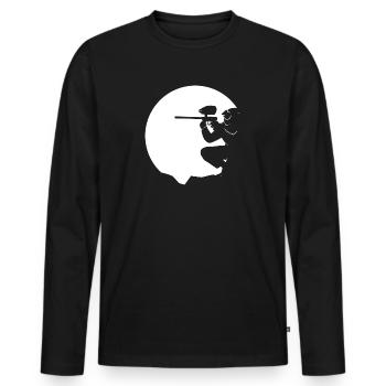 Paintball Gotcha Paintball Player Marker - Men's Premium Organic Long Sleeve Shirt - black - Front - Nico (187cm)