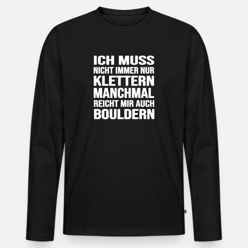 bouldern boulderfelsen freiklettern boulderzeit - Männer Premium Bio Langarmshirt - Schwarz