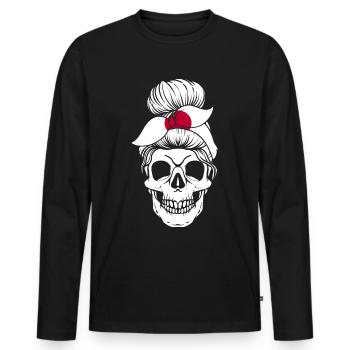 Nationality National Flag Flag Skull - Men's Premium Organic Long Sleeve Shirt - black - Front - Nico (187cm)