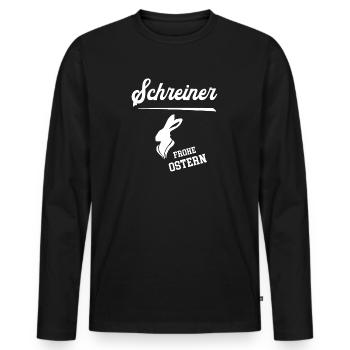 Schreiner Frohe Ostern Tischler Schreinerei Azubi - Männer Premium Bio Langarmshirt - Schwarz - Vorne - Nico (187cm)