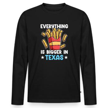 Des frites texanes conçues pour les fiers Texans - T-shirt manches longues Premium bio Homme - noir - Devant - Nico (187cm)
