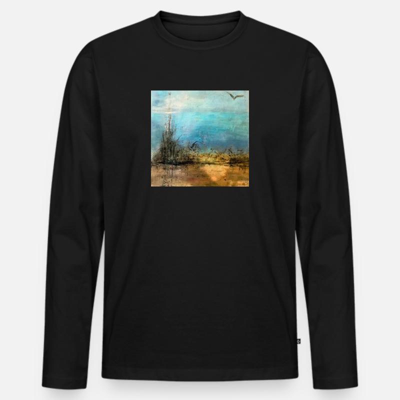 DIE WÜSTE - Männer Premium Bio Langarmshirt - Schwarz