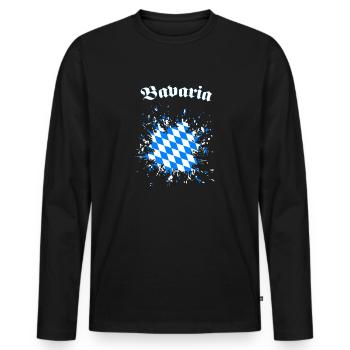 Bayern Bavière - T-shirt manches longues Premium bio Homme - noir - Devant - Nico (187cm)