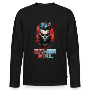 Gamer Girl: Post-Apocalyptic Gaming - Men's Premium Organic Long Sleeve Shirt - black - Front - Nico (187cm)