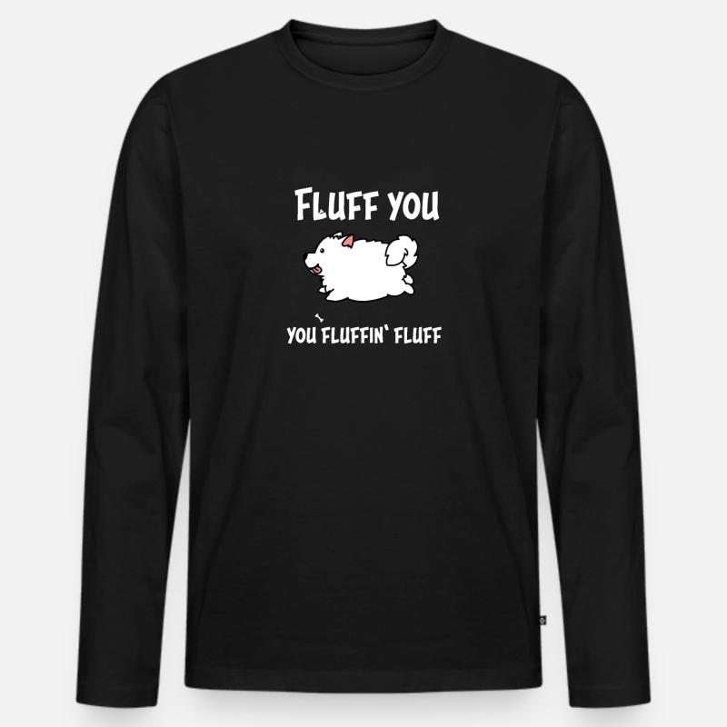 Samoyed Fluff Hund - Männer Premium Bio Langarmshirt - Schwarz