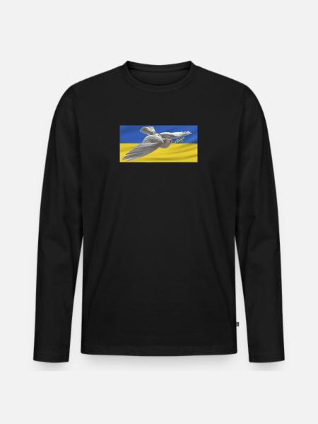 Peace Ukraine - Men's Premium Organic Long Sleeve Shirt - black