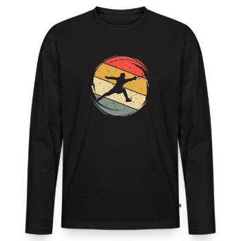 Fechten Fechter Fechtsport Vintage - Männer Premium Bio Langarmshirt - Schwarz - Vorne - Nico (187cm)