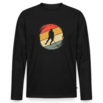 Floorball Player Floorball Floorball Player - Men's Premium Organic Long Sleeve Shirt - black - Front - Nico (187cm)