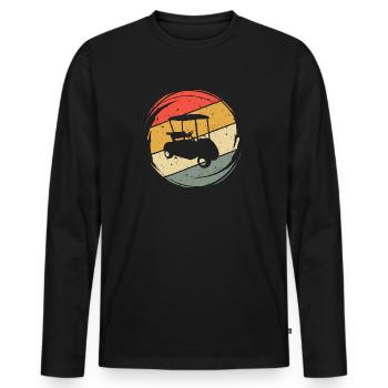 Golf Cart Golfing Golfers Golfers vintage - Men's Premium Organic Long Sleeve Shirt - black - Front - Nico (187cm)