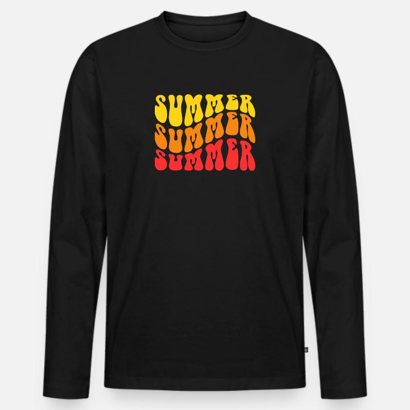 Summer SUMMER Summer - Männer Premium Bio Langarmshirt - Schwarz