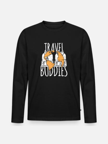 travel - Men's Premium Organic Long Sleeve Shirt - black