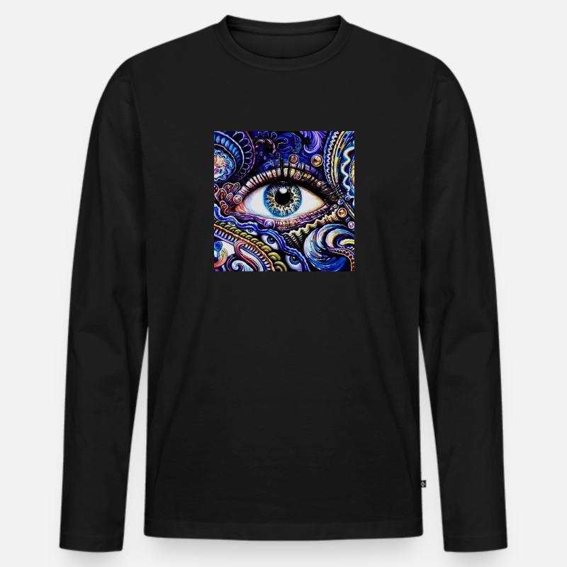Drittes Augenerwachen - Männer Premium Bio Langarmshirt - Schwarz