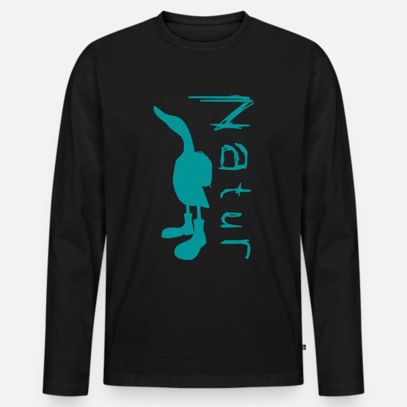 Ente - Männer Premium Bio Langarmshirt - Schwarz