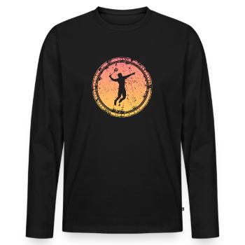 Badminton Player Badminton Player Retro Badminton Player - Men's Premium Organic Long Sleeve Shirt - black - Front - Nico (187cm)