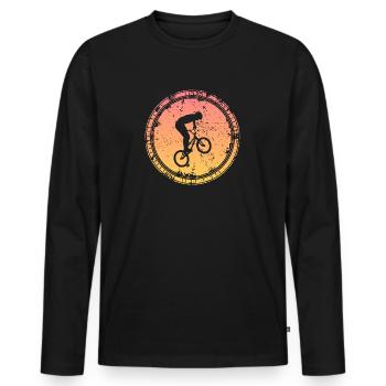 BMX Fahrer Junge BMX Fahrrad Kinder - Männer Premium Bio Langarmshirt - Schwarz - Vorne - Nico (187cm)