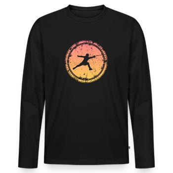 Fechten Fechter Fencer Fechtsport - Männer Premium Bio Langarmshirt - Schwarz - Vorne - Nico (187cm)