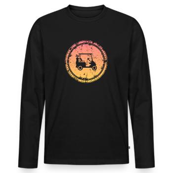 Voiturette de golf Retro Golfspieler Golfeur Golfen - T-shirt manches longues Premium bio Homme - noir - Devant - Nico (187cm)