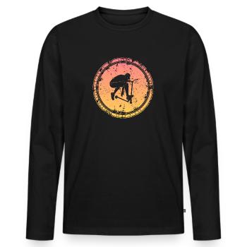 Vintage Stunt Scooter Roller E-Scooter E-Roller - T-shirt manches longues Premium bio Homme - noir - Devant - Nico (187cm)