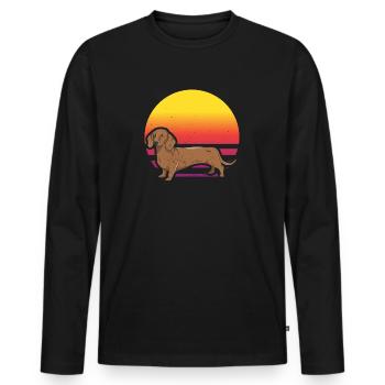 Dackel Hundehalter Hundebesitzer Hund Geschenkidee - Männer Premium Bio Langarmshirt - Schwarz - Vorne - Nico (187cm)