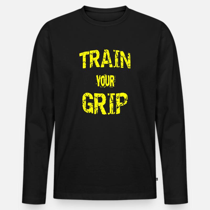 Grip training series Yellow - Männer Premium Bio Langarmshirt - Schwarz