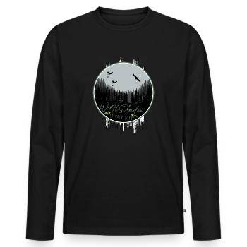 shinrin yoku wald meditation natur yoga waldbaden - Männer Premium Bio Langarmshirt - Schwarz - Vorne - Nico (187cm)