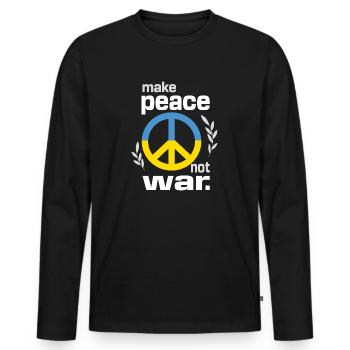 Faire la paix et non la guerre Arrêter Poutine en Ukraine - T-shirt manches longues Premium bio Homme - noir - Devant - Nico (187cm)