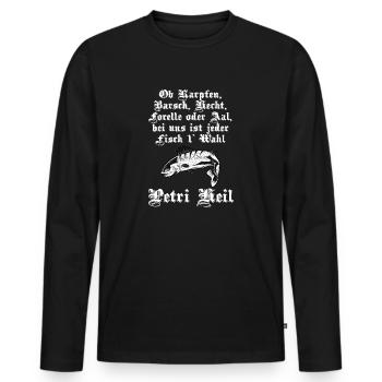 Fishing, angeln - Männer Premium Bio Langarmshirt - Schwarz - Vorne - Nico (187cm)