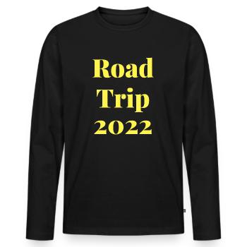 road trip 2022 - T-shirt manches longues Premium bio Homme - noir - Devant - Nico (187cm)