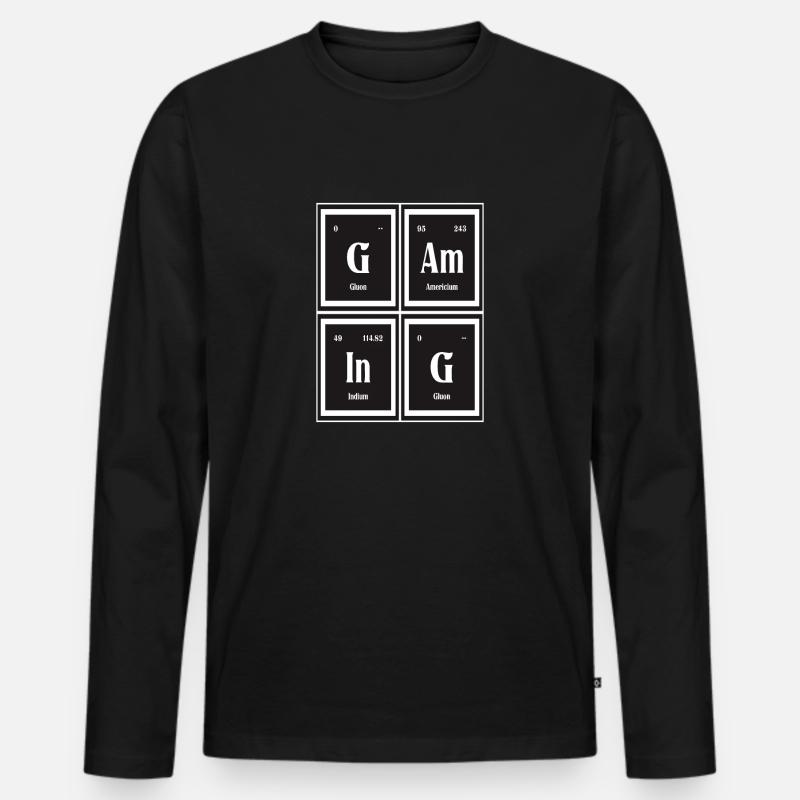 Gaming-| Periodensystem der Elemente - Männer Premium Bio Langarmshirt - Schwarz