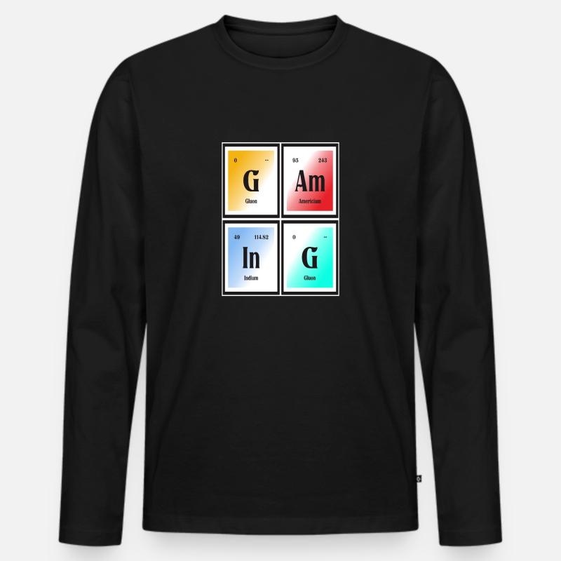 Gaming-| Periodensystem der Elemente - Männer Premium Bio Langarmshirt - Schwarz