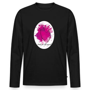 Magic Mushrooms - Men's Premium Organic Long Sleeve Shirt - black - Front - Nico (187cm)