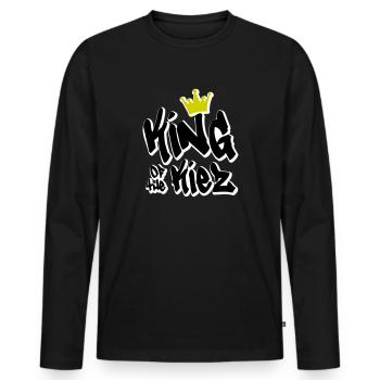 Roi du Kiez - Krone Hambourg Berlin Ville hanséatique - T-shirt manches longues Premium bio Homme - noir - Devant - Nico (187cm)