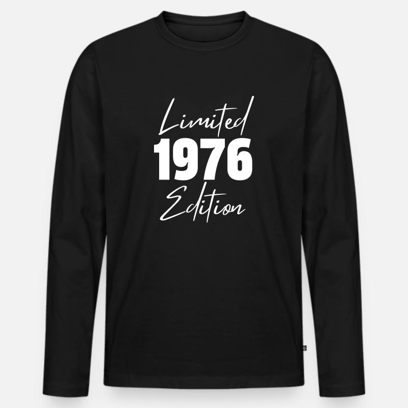 1976 Limited Edition - Männer Premium Bio Langarmshirt - Schwarz