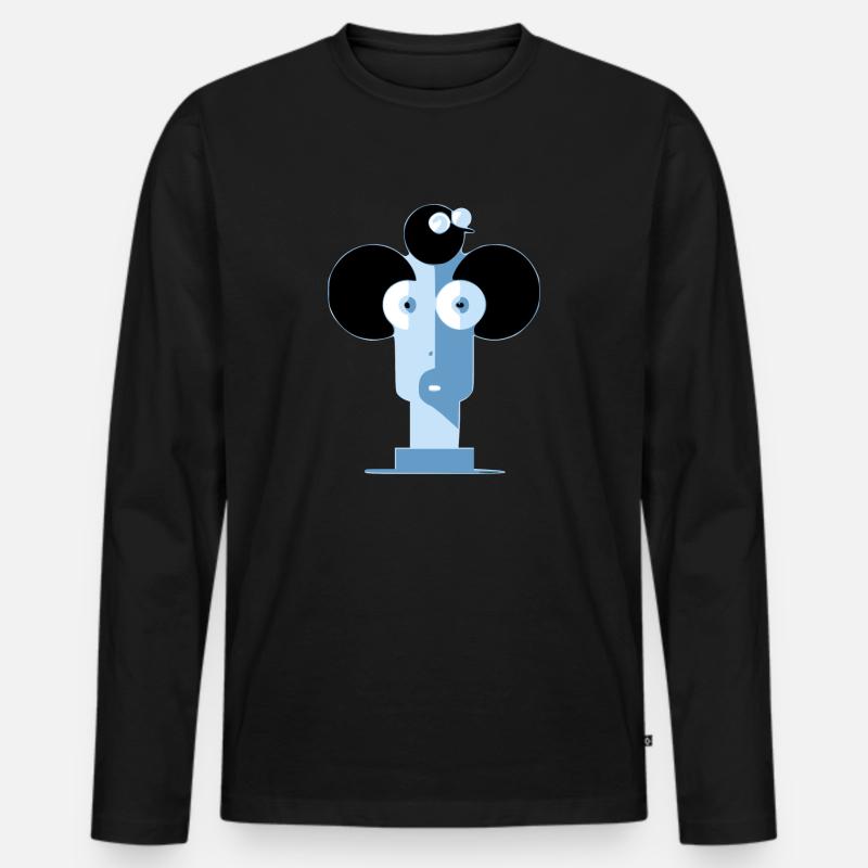 Fräulein Styli - Männer Premium Bio Langarmshirt - Schwarz