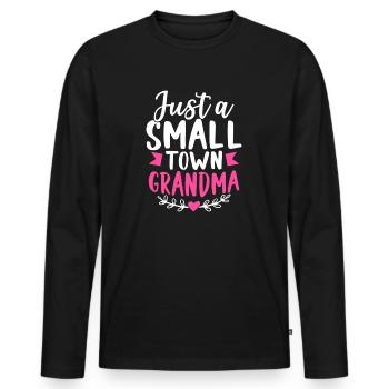 Just A Small Town Grandma Village Little City Town - Men's Premium Organic Long Sleeve Shirt - black - Front - Nico (187cm)