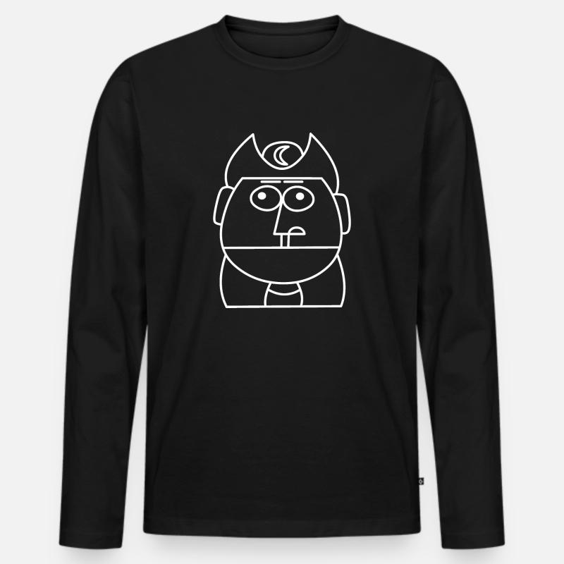 Mondpatrouille - Männer Premium Bio Langarmshirt - Schwarz