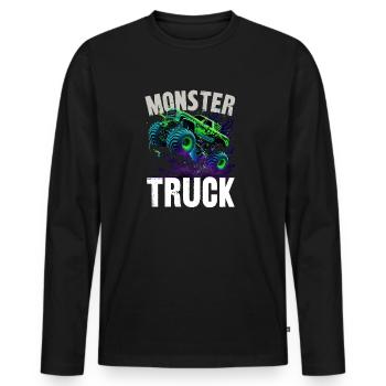 Monstertruck - Männer Premium Bio Langarmshirt - Schwarz - Vorne - Nico (187cm)