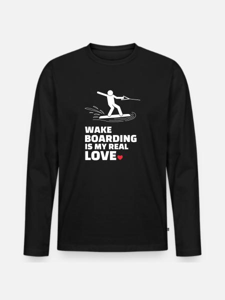 J’adore le wakeboard - T-shirt manches longues Premium bio Homme - noir