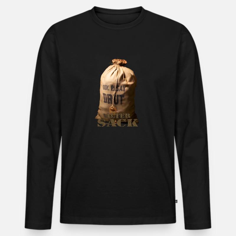 Alter Sack - Männer Premium Bio Langarmshirt - Schwarz
