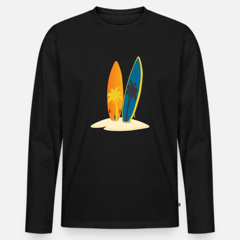 Surfen! - Männer Premium Bio Langarmshirt - Schwarz