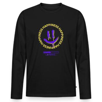 Happiness Loading - Männer Premium Bio Langarmshirt - Schwarz - Vorne - Nico (187cm)