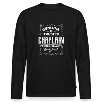 Genuine And Trusted Chaplain Premium Quality - Men's Premium Organic Long Sleeve Shirt - black - Front - Nico (187cm)